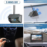 Kit de caméra de recul pour moniteur IPS de 7 pouces sans fil pour chariot élévateur HD 1080P batterie rechargeable à énergie solaire sécurité de secours étanche