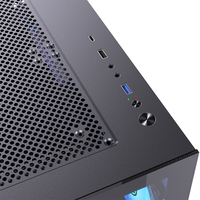 Casing Komputer Mid Tower Lovingcool Gaming Pcs M-ATX / Mini-ITX, Kabinet PC Kustom dengan Kaca Temper dan Kipas RGB Hitam