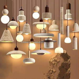 Modern İç Mekan Dekorasyonu Traverten Sarkıt Lamba Oturma Odası Yemek Odası Mermer Sarkıt Lamba - Product Image 1