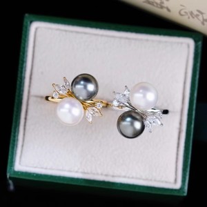 อุปกรณ์ DIY 10546 แหวนเงินแท้ S925 ตัวเปล่าสำหรับใส่เครื่องประดับ ตัวจับเครื่องประดับเงิน พร้อมลูกปัดกลมขนาด 8-10 มม. สำหรับแหวนมุก - Product Image 3