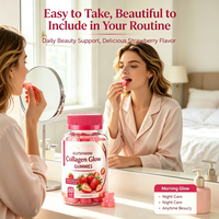 Gummies au collagène et au glutathion pour éclaircir la peau, anti-âge, améliorer la densité osseuse, complément beauté, saveur fraise, 3g, 60 gummies