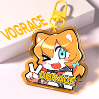 Porte-clés personnalisé en acrylique transparent Vograce, pendentif mignon pour sac à dos, porte-clés en acrylique époxy coloré