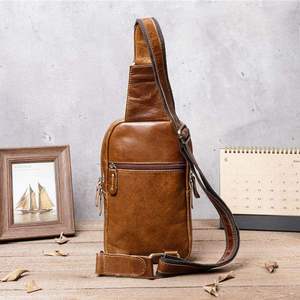 AndoBag - Bolso Bandolera de Piel Vacuna Auténtica Estilo Vintage para Hombre, Bolso de Hombro Simple para Viajes al Aire Libre, Modelo 1611 - Product Image 3