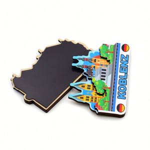 China Manufactory Custom 3D City Souvenir Refrigerator Magnets for Travel <b>Memory</b> Decor Wood Fridge Magnet - Product Image 2