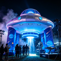 Arche gonflable LED personnalisée en forme de soucoupe volante UFO, motif planète spatiale, en PVC durable, étanche et résistant aux intempéries pour l'extérieur