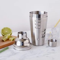Shaker à cocktails en acier inoxydable rose doré de 700 ml avec recettes, ensemble de mélangeurs pour cocktails Cobbler et Martini, outils de bar professionnels, OEM personnalisé