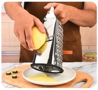 9 inch roestvrijstalen kaasrasp 4-zijdig perfecte boxrasp multifunctionele handmatige fruit-, groente- en chocolademolen