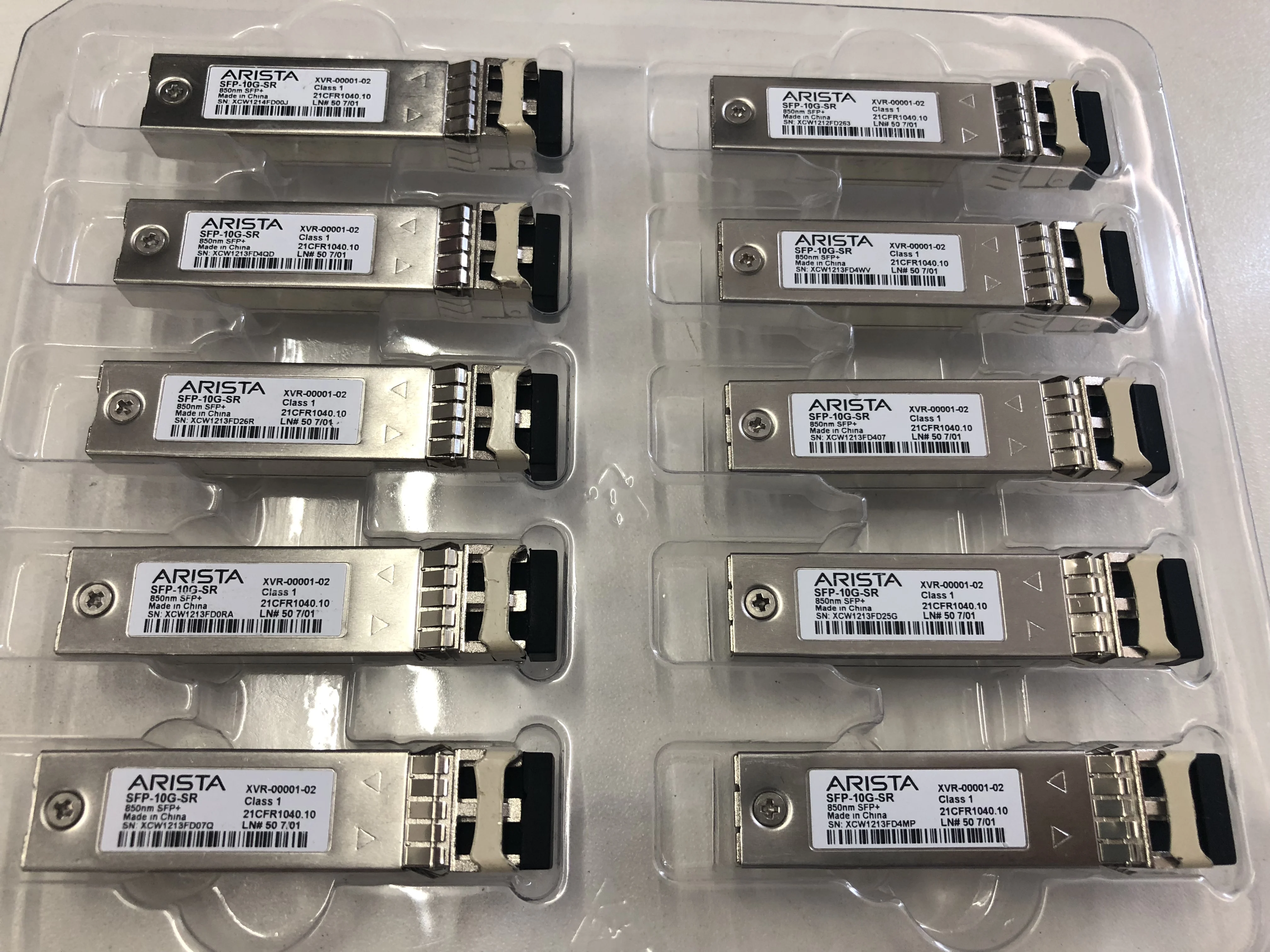 専用　Arista SFP-10G-SR 850nm SFP まとめ売り SFP-10G-SR | Arista SFP+ | BASE-SR 10 Gigabit - NetworkTigers
