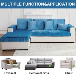 Furniture Protector Quilted Modern <b>Sofa</b> Cover Pure Cotton Washable <b>Slipcover</b> Elastic Breathable Living Room Use Full-size Shape - Product Image 2