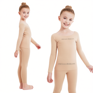 Ensemble de sous-vêtements de danse classique pour enfants C8037, sous-vêtements thermiques de ballet couleur chair pour enfants, pour l'hiver - Product Image 1
