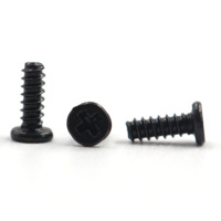 Vis autotaraudeuse en acier au carbone trempé, tête cylindrique mini ST1.4x4mm, rainure cruciforme, filetage B, finition zinc noir