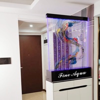 Panneau décoratif mural à bulles pour aquarium, LED à changement de couleur, télécommande sans fil/tactile, acrylique, style contemporain