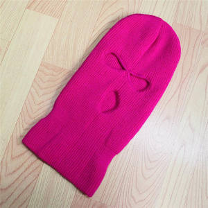 Pasamontañas Unisex con Logotipo Bordado, Diseño Personalizado, Pasamontañas de Punto con <span class=keywords><strong>3</strong></span> Orificios, Gorro de Punto Completo - Product Image 5