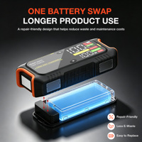 Jump Start 5000A Peralatan Darurat Kit Baterai Lithium-ion Polymer Lepas Pasang 24000mAh Power Bank 12V Auto Booster Bensin 12L Diesel 7L