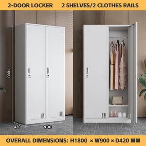 <strong>Lockable</strong> Metal Locker Work Clothes <strong>Storage</strong> <strong>Cabinet</strong> Staff Changing Room Wardrobe Gym 2 Door Steel Locker Metal Filing <strong>Cabinet</strong> - Product Image 5