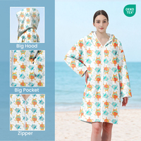 Poncho de plage à séchage rapide avec capuche, fermeture éclair et poche pour femmes, hommes, unisexe, surf, natation, plein air