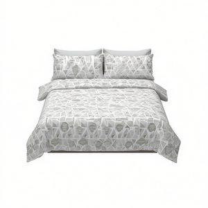 Set di Lenzuola Geometriche Moderne in 100% Poliestere, Include Lenzuolo Piatto, Lenzuolo con Angoli e Federe, Morbido al Tatto, Set Copripiumino - Product Image 1