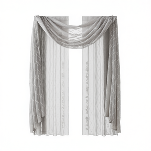 Voile de fenêtre brodé effet diamant, élégant attrape-soleil décoratif en cristal - Product Image 1