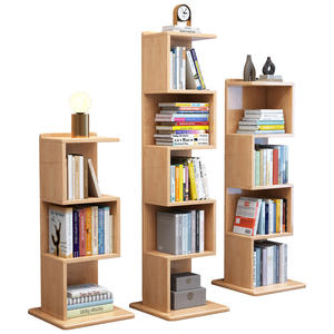 Estantería de pie de madera maciza multicapa, Simple estante de almacenamiento de diseño para dormitorio, sala de estar, libro para niños - Product Image 4