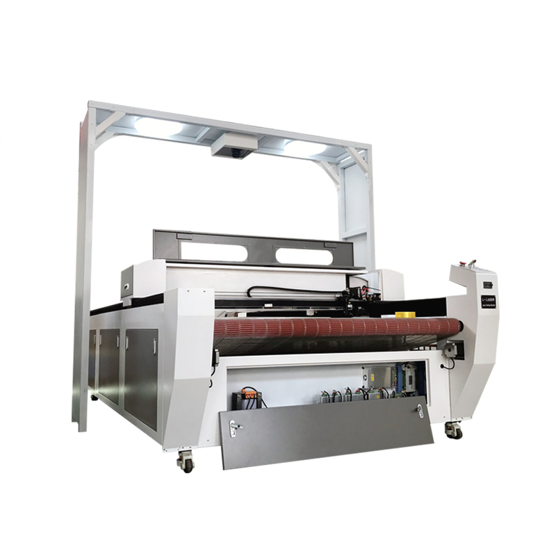 Auto feeding ccd camera computerized embroidery textile leather wool felt cotton home fabric laser cutting machine