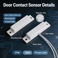 Capteur de contact magnétique NC/NO - ABS Tuya Smart Durable, capteur de mouvement PIR filaire à montage en surface pour porte/fenêtre, alarme antivol