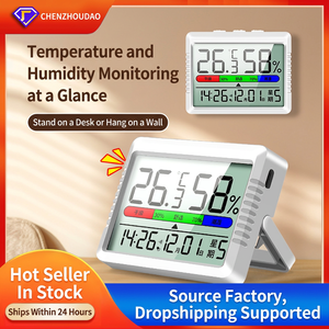 Digitales Großbildschirm-Temperatur- und Feuchtigkeitsmessgerät Intelligente Uhr Innenthermometer <span class=keywords><strong>Hygrometer</strong></span> für Schlafzimmer Kinderzimmer Schreibtisch - Product Image 5