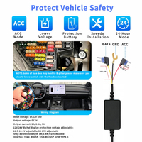 Kit de Cableado para Cámara de Coche, 12V 24V a 5V, Conector Tipo C, Cable de Alimentación con Reductor de Voltaje Estable para Cámara de Coche