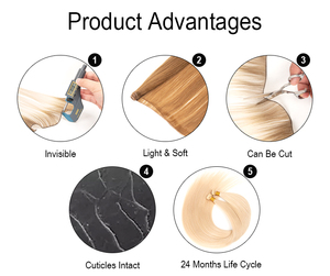 Real human hair <b>extensions</b> High-end styles In stock & fast ship Cuticle Double Drawn Hair Balayage Genius Weft Hair <b>Extension</b> - Product Image 6