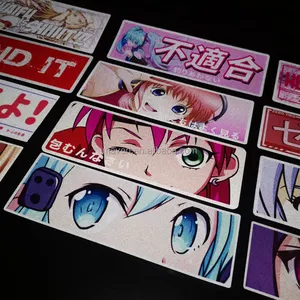 500 + Thiết kế bán buôn Anime phản chiếu sticker cho xe Side Door lốp xe máy Mũ bảo hiểm JDM Sticker Decal