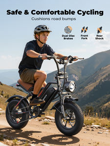 Vélo électrique tout-terrain VARUN 16 pouces à pneus larges, 500W, 40 km/h, en acier carbone, pour hommes, en stock au Royaume-Uni, directement de l'usine - Product Image 5