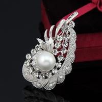 Drad084 broches de pérolas, strass asas broche pinos para mulheres