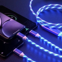 Câble de charge rapide USB 3 en 1 avec lumière LED de 1,2 m, 5A, compatible multi-ports