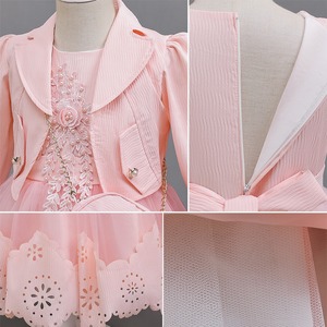 Adorable <strong>Girls</strong> Vest Dress Set with Beaded Embroidery Jacket and Handbag 3 Piece <strong>Outfit</strong> for Birthday Party Wedding Celebration - Product Image 6