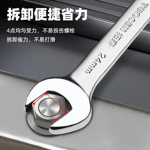 Juego de Llaves de Boca Doble Tuosen, 6-27 mm, Métricas, Cromadas, de Grado Industrial - Product Image 5