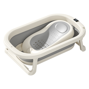 <span class=keywords><strong>Vasca</strong></span> da Bagno Pieghevole Portatile per Neonati 2026 Nuova con Termometro Blu Grigio Rosa - Product Image 5