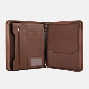 Pochette de rangement multifonctionnelle en cuir avec étiquette transparente, fermeture éclair, sac de transfert, dossier de documents - Product Image 5