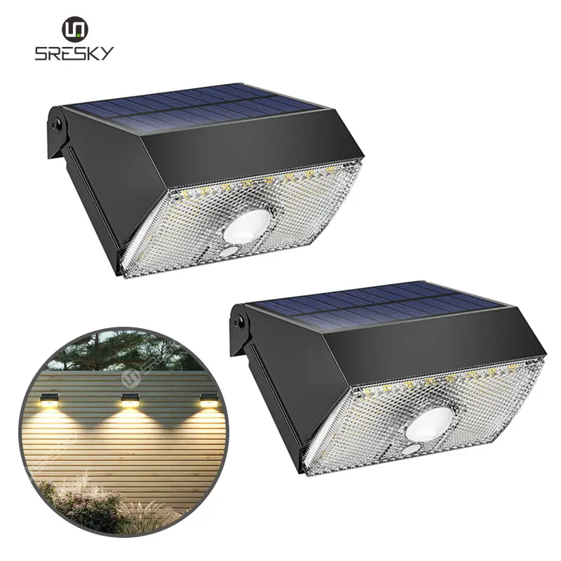 SRESKY mini design low shipping cost adjustable angle security lamp outdoor ip65 waterproof 1000 lumen solar wall light