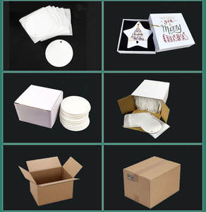 Decoración colgante personalizada al por mayor, sublimación en blanco, adornos navideños de cerámica - Product Image 5