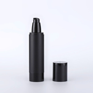 100ml Spot Cosmetics Press Type Pack séparé Vaporisateur noir mat 100ml Bouteille sans air avec pompe à émulsion/pompe de pulvérisation