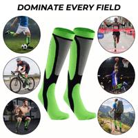 Chaussettes de compression en nylon et élasthanne respirantes personnalisées pour la vente en gros, soutien ciblé pour les athlètes américains pour la course à pied, le cyclisme et l'entraînement