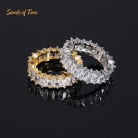 Bague de doigt personnalisée en or plaqué 18 carats avec moissanite raffinée taille marquise ligne unique couleur D VVS, style Hip Hop Rapper Streetwear