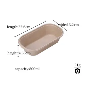 Customizable U-shape Water Proof and Oil Proof Disposable Compostable Sugarcane bento box