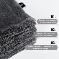 Serviette de séchage en microfibre pour voiture, chiffon en microfibre, équipement de detailing automobile, autres outils de nettoyage de voiture, ensemble de serviettes