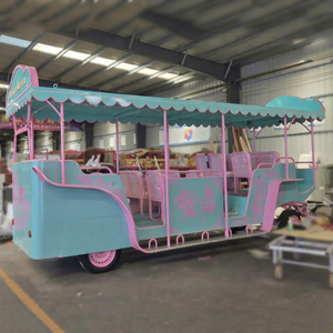 Voiture de tourisme électrique à quatre roues, double rangée, multi-places, structure en acier Q235B, capacité 8-10 personnes, modèle Citrouille de Cendrillon - Product Image 1