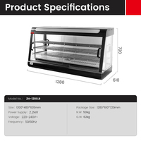 Vitrine Chauffante Électrique pour Aliments 1200mm 2.2kW – Offre Spéciale pour Restaurants et Boulangeries