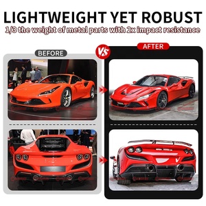Kit carrosserie de qualité supérieure en fibre de carbone sèche, style Novi, pour Ferrari F8 : Lame arrière, jupes latérales, aileron de ventilation, kit carrosserie complet - Product Image 2