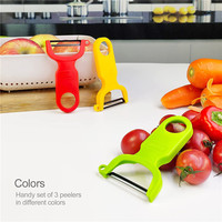ANJUKE Lot de 3 éplucheurs manuels en plastique pour pommes de terre, coupe-légumes et éplucheurs de fruits avec éplucheur de patates à œillets