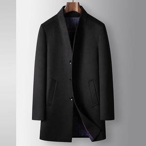 Abrigo de Hombre para Otoño e Invierno, con Cuello Chal, Largo Medio, <span class=keywords><strong>Acolchado</strong></span> y Grueso, Estilo Juvenil y Ejecutivo, sin Cuello - Product Image 4