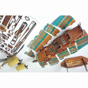 Puzzle en papier 3D à faire soi-même, modèle de bateau de l'Armada espagnole, facile à assembler, bateau nautique, jouet éducatif décoratif, cadeau - Product Image 4