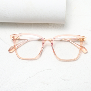 Monturas de gafas rectangulares transparentes con montura completa, color sólido, anti-UV, ligeras, para adultos, uso diario, unisex - Product Image 1